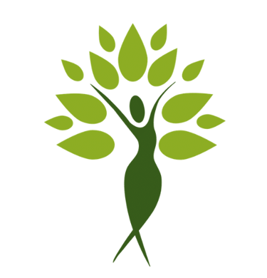 a woman as a green tree