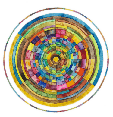 Mandala à l'aquarelle réalisé par Karin Monami