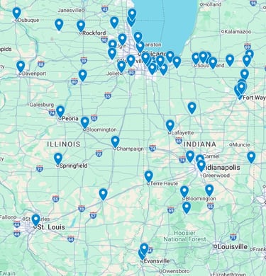 MagnetCert - Illinois Indiana Service Coverage Area