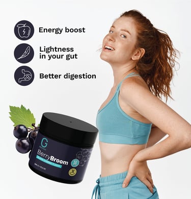 picture for Amazon for Greendeus brand, fit woman stands near supplement box