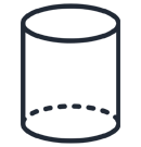 Cylinder shape with transparent background as icon
