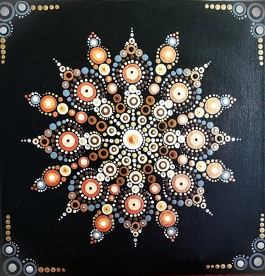 Dot Art Mandala in an array of browns.