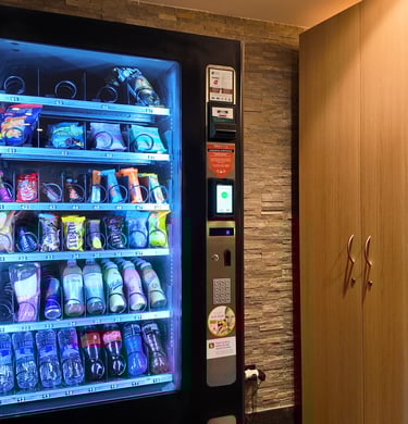 Máquina de vending del Hotel Focus en el Pas de la Casa, Andorra. En los Pirineos