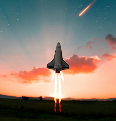 rocket ship launching