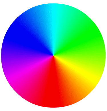 a rainbow - colored wheel of color on a white background