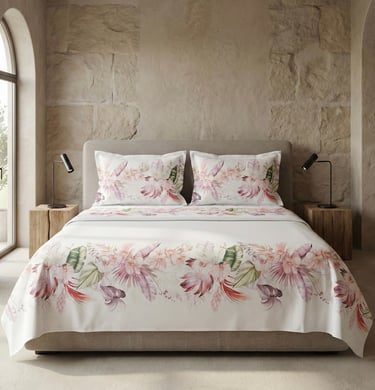 Luxury premium bed sheets in soft breathable cotton fabric
