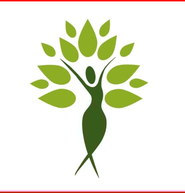 a woman as a green tree