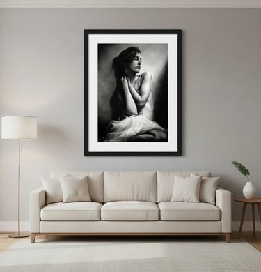 Reproducción Giclée de retrato de bailarina realista de Juan Martin Villate firmado y exclusivo