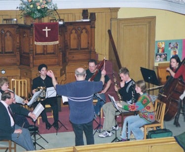 Verity Morris playing with the Aluna ensemble 