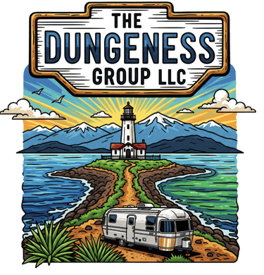 Boutique RV rental Sequim, WA near the Dungeness River. Private, peaceful stays—bring your own RV or