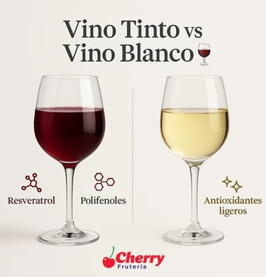 Copas de vino tinto y blanco