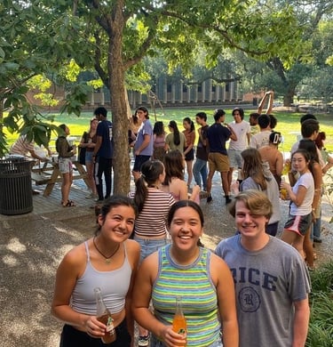 Lovetteers enjoying refreshments at Fun Friday