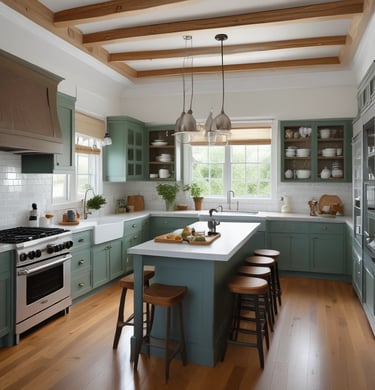 A dining area with a modern wooden table, black chairs, and airy surroundings emphasizing simplicity