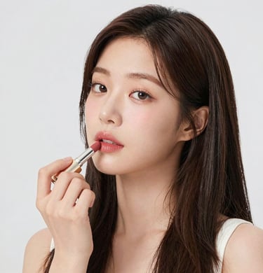 a woman is doing makeup in front of a mirror