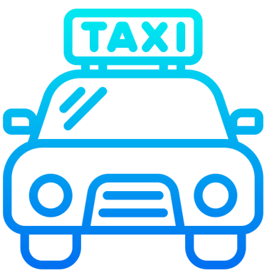 axi cab with roof sign icon representing taxi service and ride-hailing