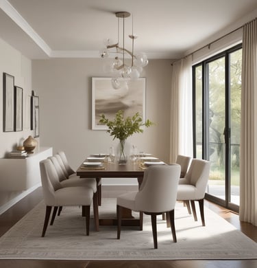 modern dining room décor inspiration with minimalist table setting and stylish furniture