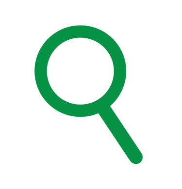 Loupe de recherche de couleur verte