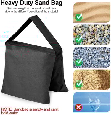 Fillable sandbags to help anchor things