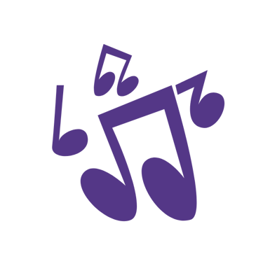 Purple musical notes