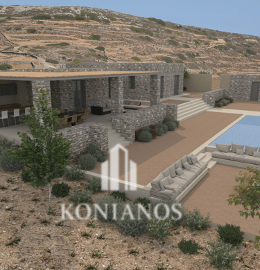 Golden beach house at paros greece