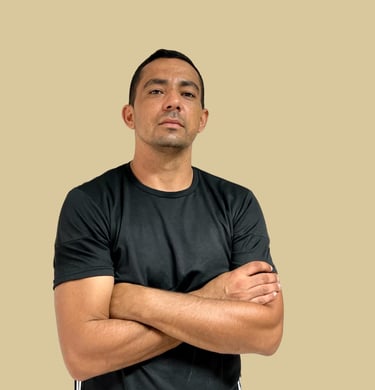 a man with a black shirt and a black shirt