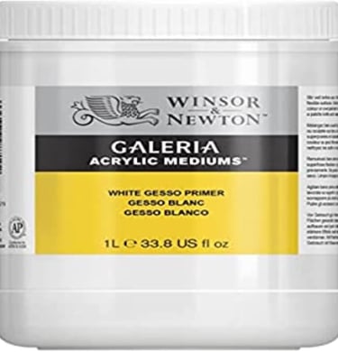 The white gesso primer I use to prime my canvas before painting