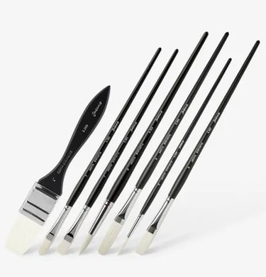 The paintbrushes I use in my painting process