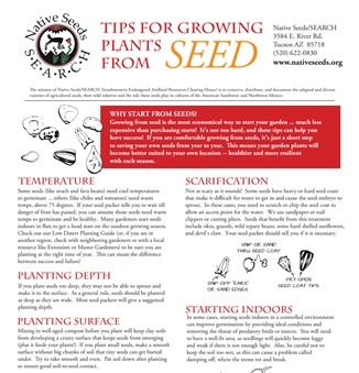 An educational guide from Native Seeds SEARCH with tips for growing plants from seed including scarification.