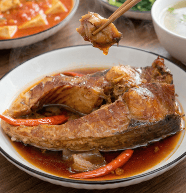 cá trắm kho của tiệm cơm văn phòng, cơm gia đình