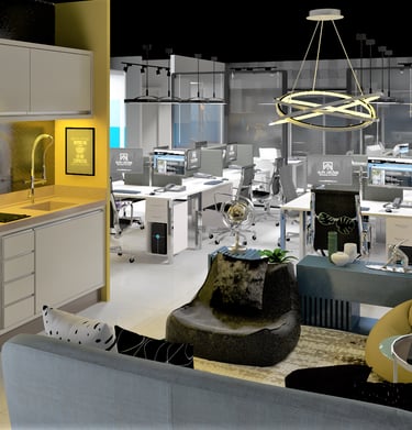 Coworking com divisórias de vidro e layout inteligente em SP