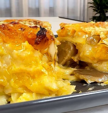 Pumpkin and mushrooms lasagna
