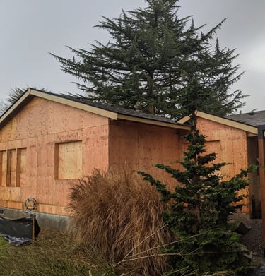 bedroom addition off the back of the house