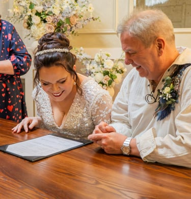 newly weds signing marriage register