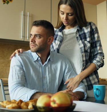a couple having a disagreement that needs marriage counseling