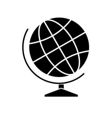 Icon of a globe on an AI strategy and AI tools website