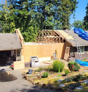 roof repair with a front porch addition