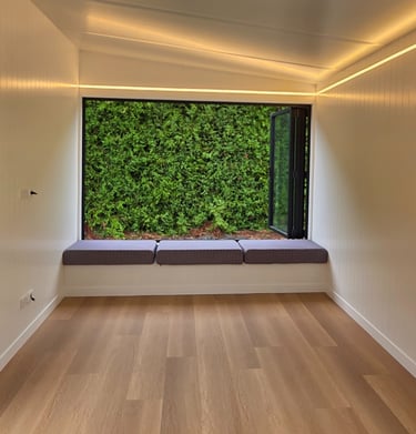 scenic view from big, open window