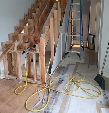 new remodeled stair framing