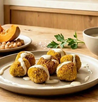 Veggie balls with pumpkin and chickpeas