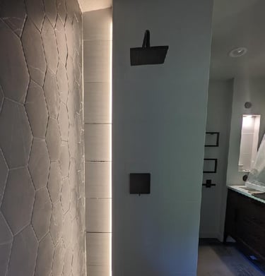 strip lighting in side the shower