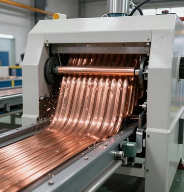 Industrial copper scrap neatly collected and prepared for eco-friendly processing.