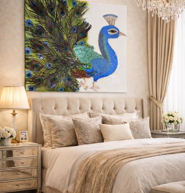  Large painting of a peacock