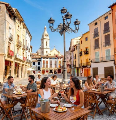 Botellas de vino cola de gallo en la Plaza del Mercat de Xàtiva, Valencia