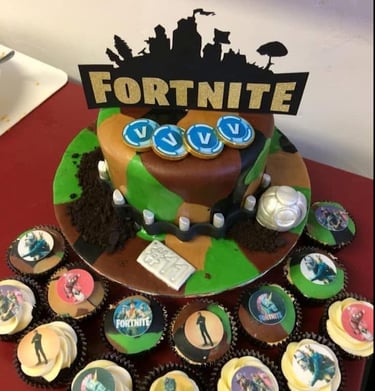 Fortnite birthday cake West Yorkshire for goodness cake
