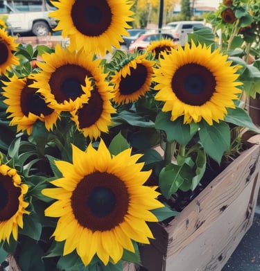 Hands holding freshly picked bunches of herbs with a background of the sunlit farm.