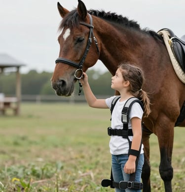 man with a brown horse