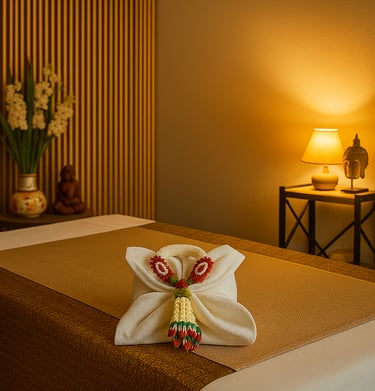 Massagezimmer bei Bai Pho Thai Massage in Zossen – traditionelles Thaimassage-Angebot, warmes Ambien