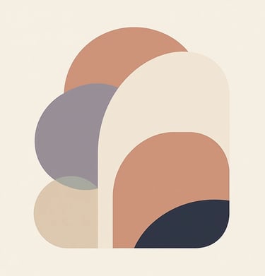 Layered abstract artwork in soft pastel tones — minimalist Nordic aesthetic with gentle flow.