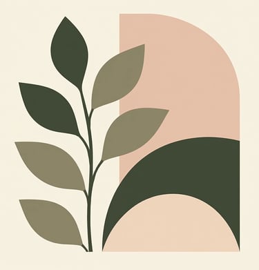 Geometric Scandinavian artwork in muted nature tones — minimalist composition with calm balance.