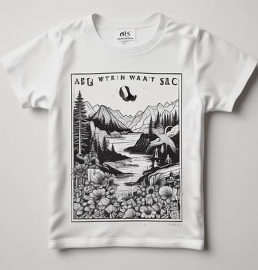 Close-up of a bold graphic print on a soft cotton t-shirt.